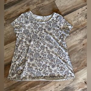 Pure Jill Paisley Floral Print Women's Top 100% Pima cotton.